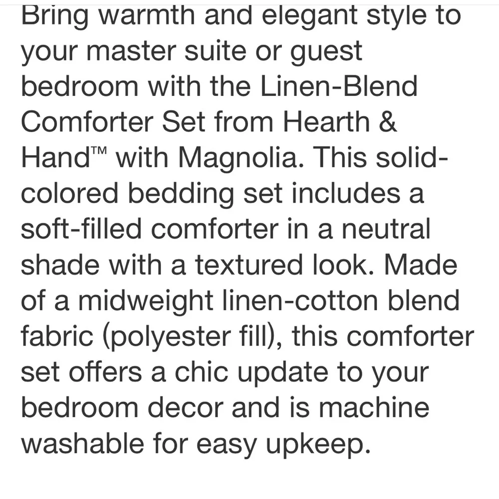 HEARTH & HAND NWT linen blend comforter set -jet gray -king